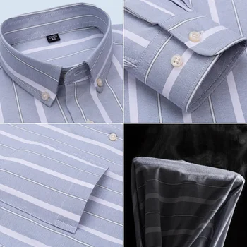 Men's Social Shirts Long Sleeve 100%Pure Cotton Oxford Buttoned Plaid Formal Male Casual Clothes Oversized Shirt Plus Size S-7XL 6 Men's Social Shirts Long Sleeve 100%Pure Cotton Oxford Buttoned Plaid Formal Male Casual Clothes Oversized Shirt Plus Size S-7XL 6