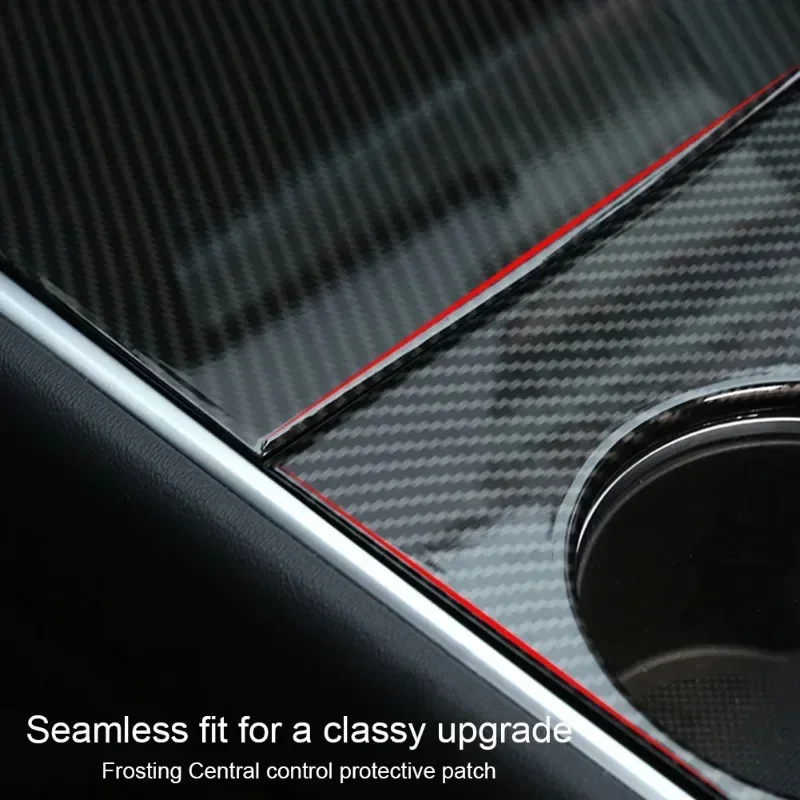 For Tesla Model 3 Y 2017-2020 Central Control Panel Protective Patch ABS Carbon Fiber Decorative Shell Stickers Car Accessories