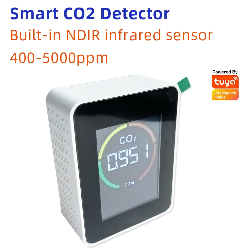 Zigbee – capteur intelligent de CO2, WIFI/Tuya, détecteur de dioxyde de carbone NDIR, haute précision, affichage LCD, application Smart Life pour la