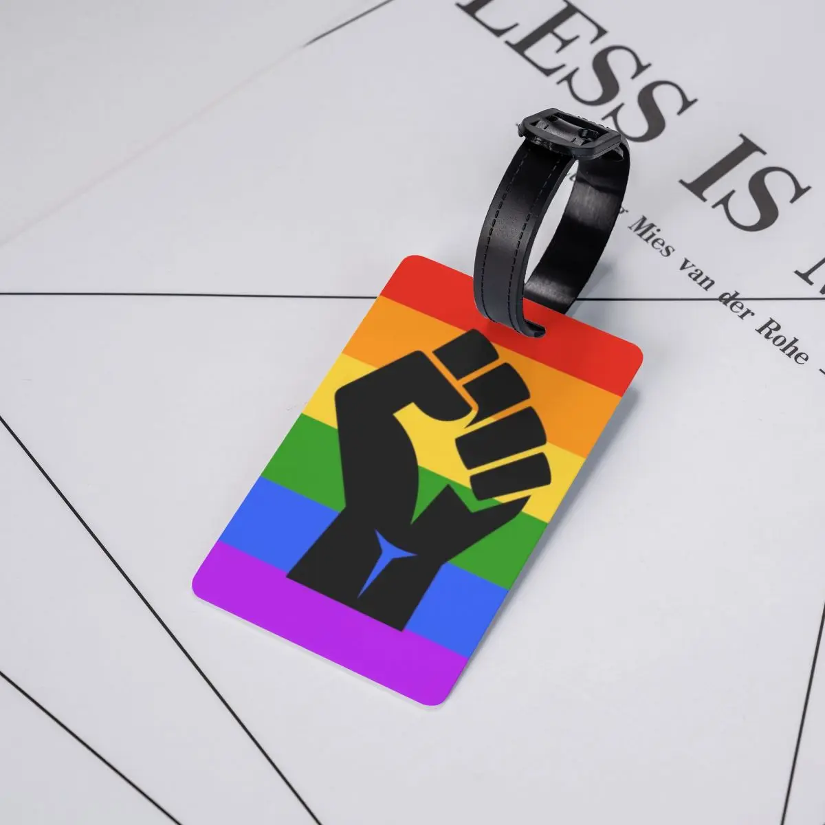 Black Lives Matter BLM Pride etiqueta de equipaje, etiqueta de identificación personalizada LGBT Rainbow, cubierta de privacidad