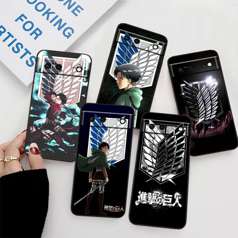 Attack On Titan Logo Anime For Google Pixel 9 8 7A 7 6A 6 5A 5 4 4A XL 5G Black Silicon Shockproof Shell TPU Phone Case