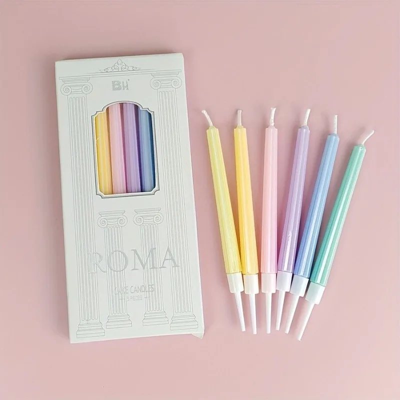 1 Pack Pencil Shaped Birthday Candles Threaded Twisted Candles Cake Toppers for Party Decor Cute Dessert Decor Candles