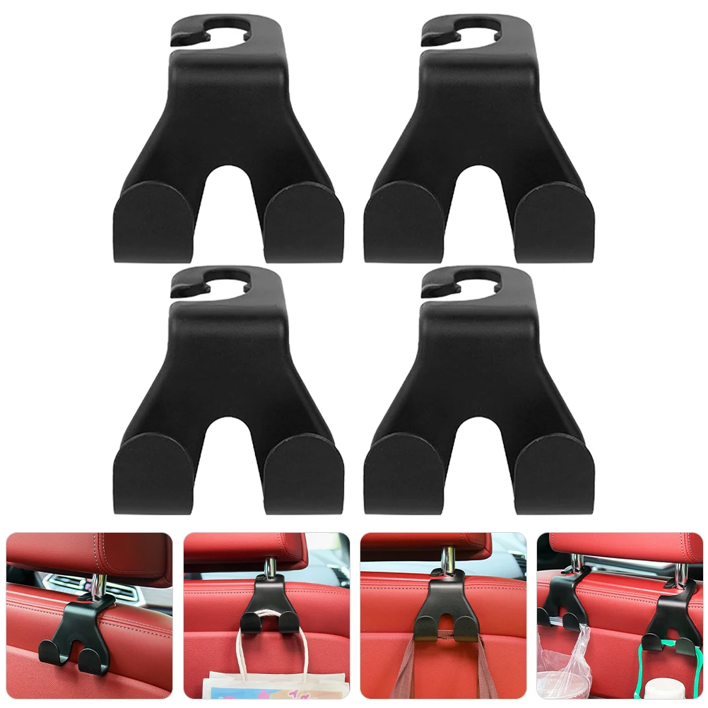 

4pcs Car Seat Hooks Back Seat Hanger Headrest Hanger Storage Organizer Hook Durable Lightweight Easy Install For Car Accessories