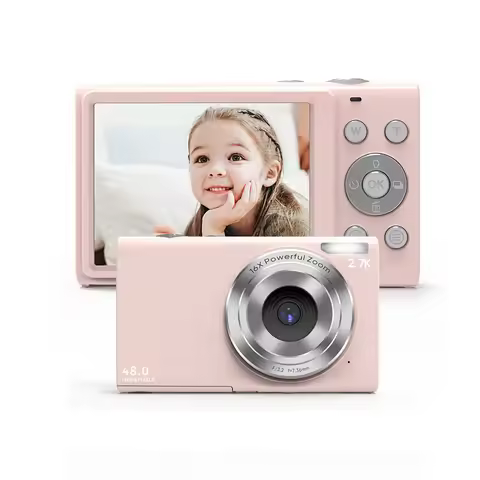 48MP Digital Camera with Face Recognition 2.88-inch Screen 16X Zoom Anti-Shake Portable Camera for Vlogs and Daily Life