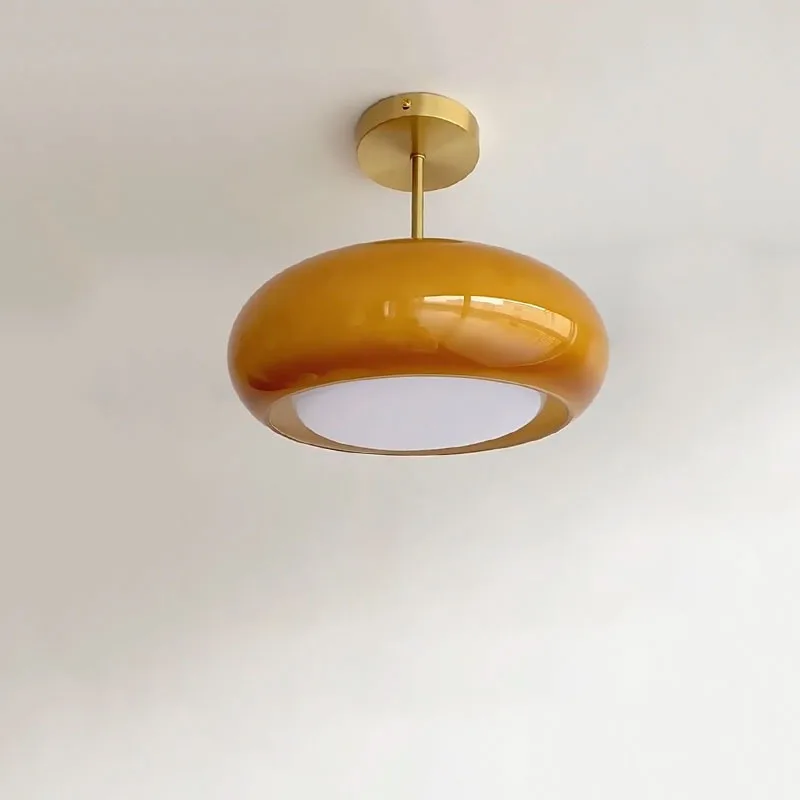 Vintage Glass Pendant Chandelier Balcony Bedroom Study Modest Ceiling Lamps for Room Led Lights Indoor Kitchen Home-appliance