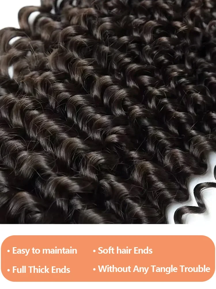 مجعد موجة عميقة حزم الشعر البشري 30 40 50 بوصة 1 3 4 حزم الشعر الخام 100% الشعر البشري البرازيلي الشعر حزمة النسيج ملحقات