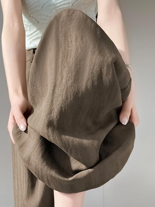 

Authentic Summer 2026 Wide Leg Pants Ice Silk Straight Casual Tied Dye Linen High Waist Universal Comfortable Casual Trousers