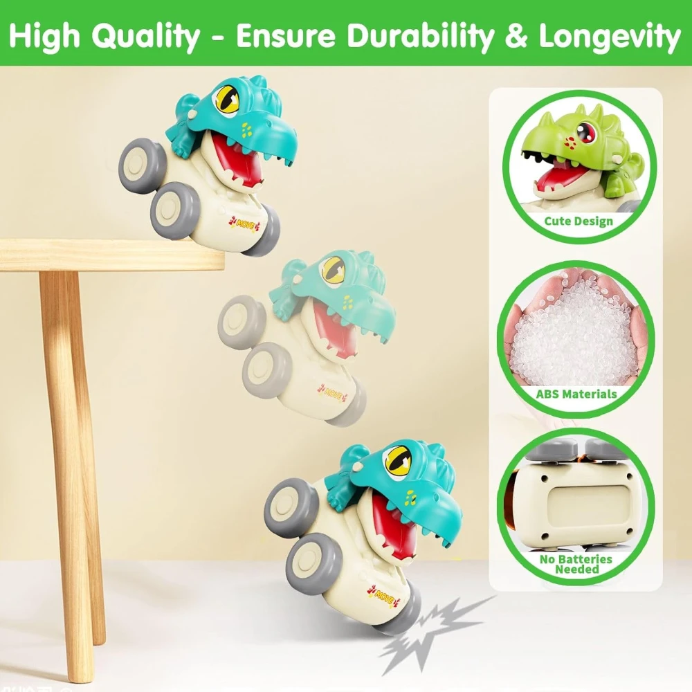 1〜3歳の男の子と女の子のための恐竜のおもちゃの車,誕生日プレゼント,屋外トラック,プッシュおもちゃ,動物