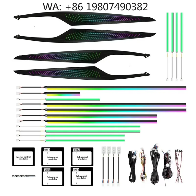 Symphony Color Dynamic Door Trim LED Atmosphere Strip, 64 Color Interior Ambient Light Fit 2019-2023 G30 Mid Sedan Dashboard Upg