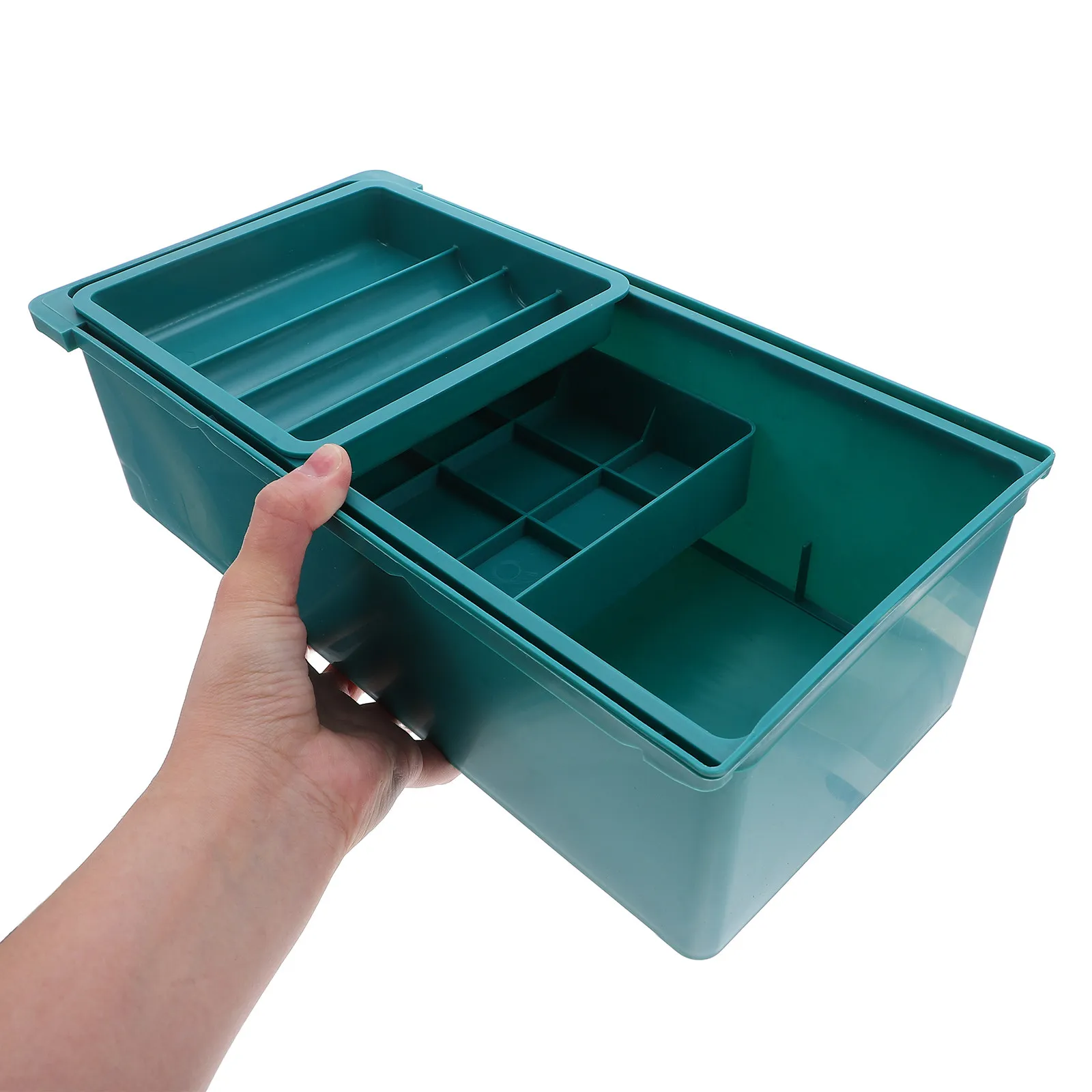 

Desk Drawer Organizer Box Three-Layer Storage Plastic Under Desk Drawer for Sewing Tools Desktop Storage Small Plastic Tool Box