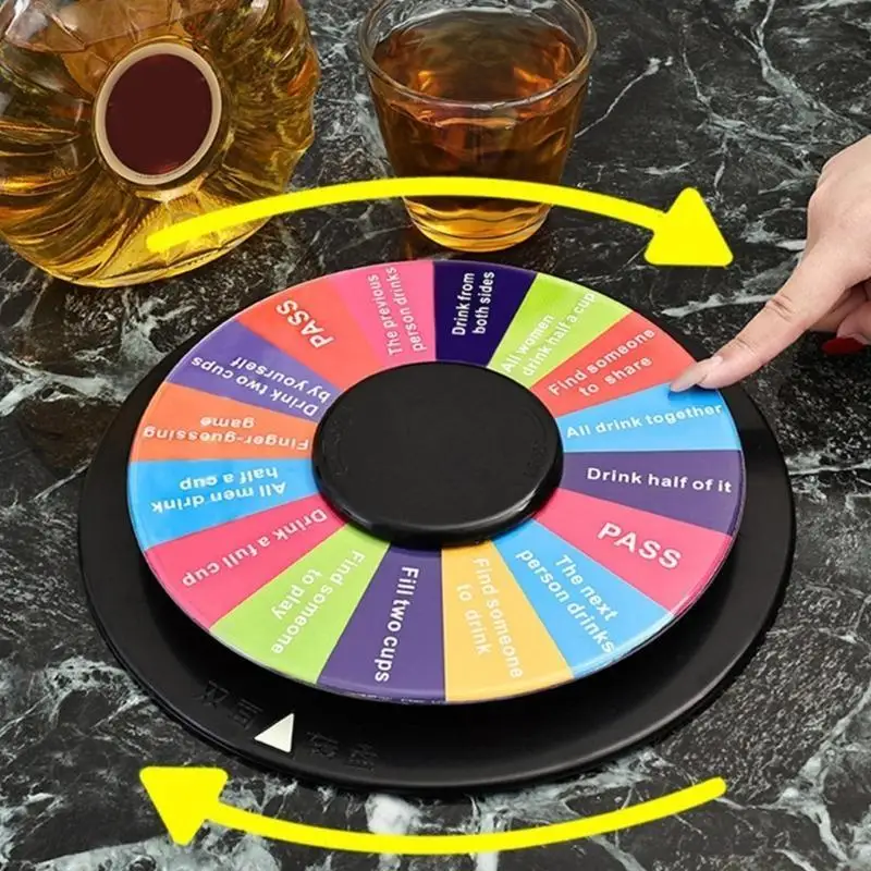 31BE Reversible Acrylic Spin Wheel Acrylic Rotating Parties Game Interactively Wheel for Group Activity