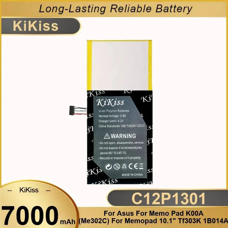 

Аккумулятор для планшета C12P1301 7000 мАч для ноутбука Asus K00A ME302C Memopad 10,1 дюйма TF303K 1B014A