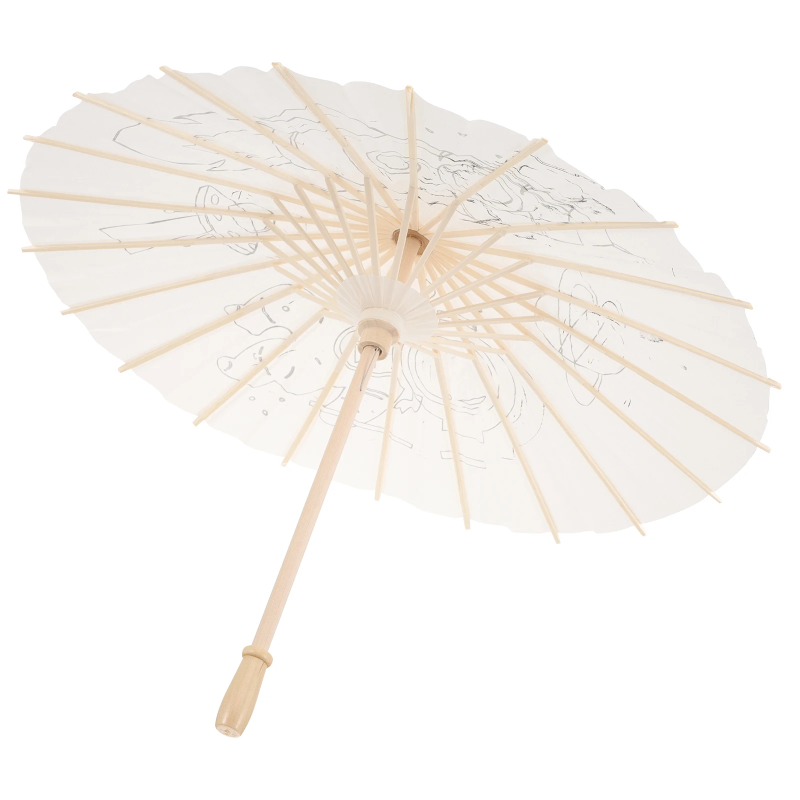 

Diy Paper Umbrella Blank Classic Umbrella Handicraft Decoration Cosplay Photography Prop Smooth Handle Comfortable Grip Elegant