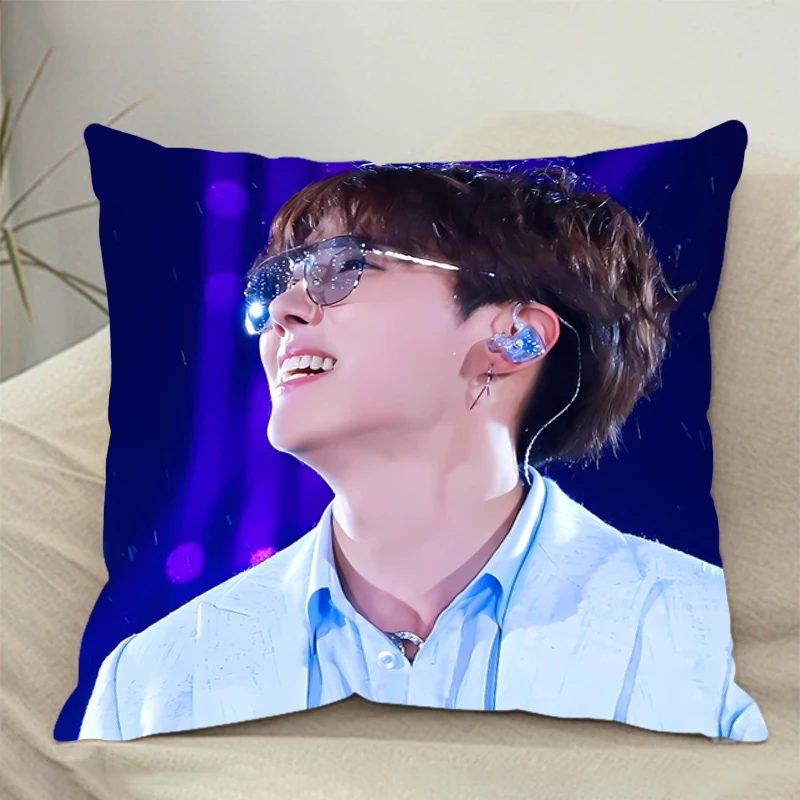 New printed pillowcase bedding comfortable two-sided square pillow sofa Square pillow kpop tide J-Hopes pillowcases Home Decor