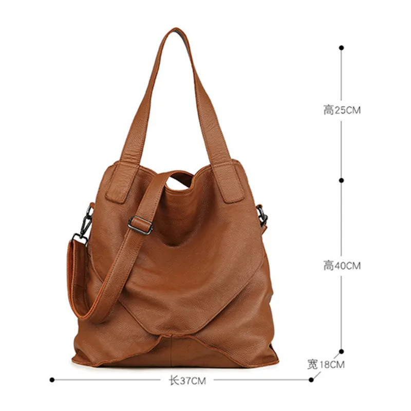 First layer cowhide soft leather leisure leather large bag single shoulder oblique span luxury women\'sWeekend trip bag