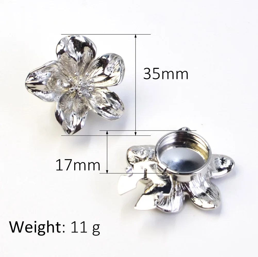 2PCS Elegant Flower Button Covers Cufflinks for Women Shirt  Collar Clips Accessories Fashion Decorative Jewelry
