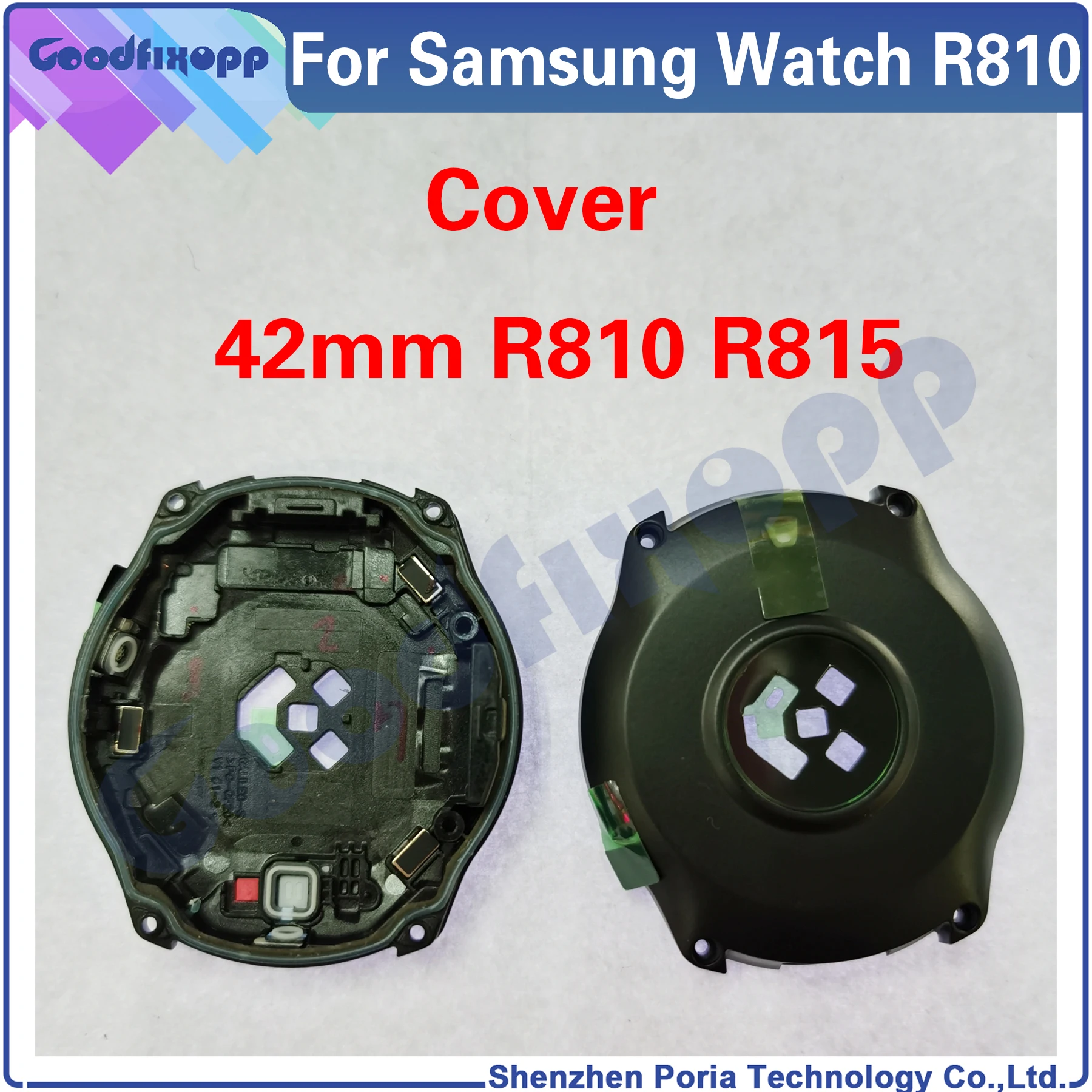 For Samsung Galaxy Watch 42mm SM-R810 R810 R815 Front Frame Battery Back Cover Middle Frame Rear Lid Rear Case Cover Repair