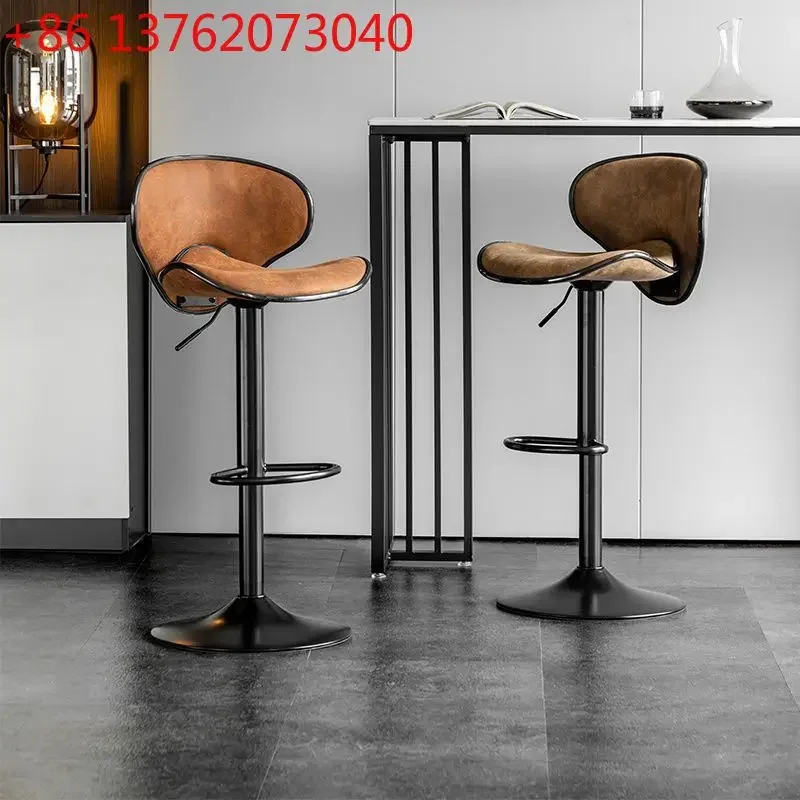 

Барный стул 2026 в стиле ретро, легкий люкс, с регулируемой спинкой