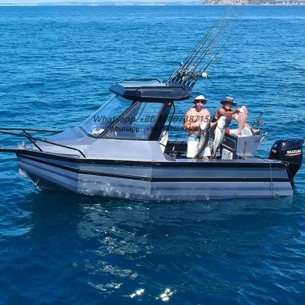 20ft Cheap Rowing Boat Aluminum Fishing Boat with Toilet and Trailer