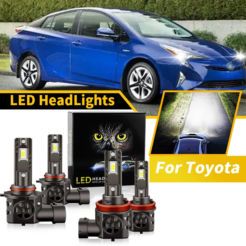 

2pcs 9005 HB3 High Beam LED Headlight For Toyota Sequoia 2008-2017 Prius 2010-2017 Tundra 2007-2013 H11 Headlamp Low Beam 6000K
