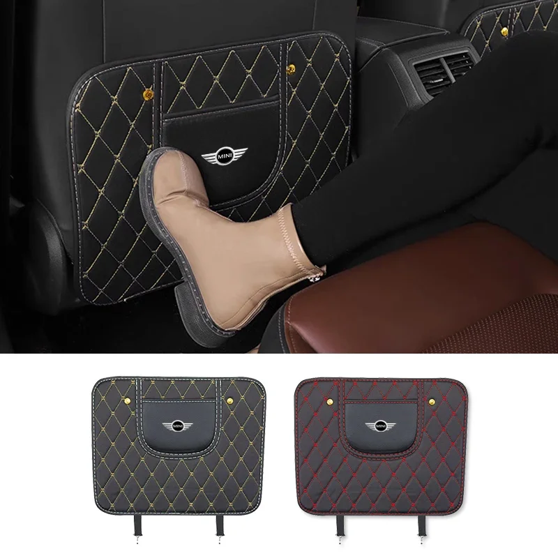 

PU Leather Cover Auto Seat Cover Anti Kick Mat Pad Seat Cover For MINI Cooper JCW WORKS R55 R56 F55 F56 R57 R58 R59 R60 R50
