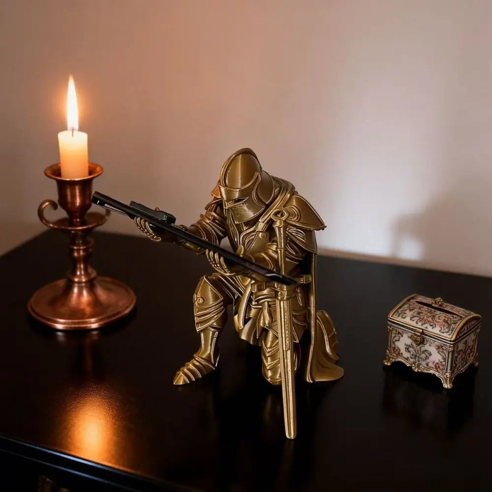 

Funny Kneeling Knight Pen Holder Decorations Multi-functional 3D Printing Knight Ornaments Creative Desktop Accessory Office