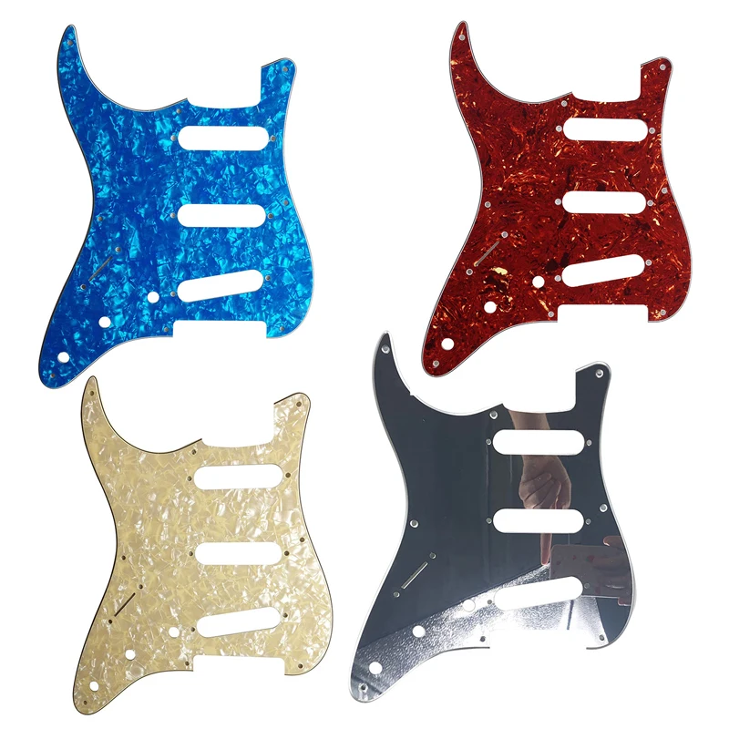 Pleroo Custom Parts - For Left Hand 57\'8 Screw Holes Standard St SSS Guitar Pickguard Scratch Plate Multi Color Choice