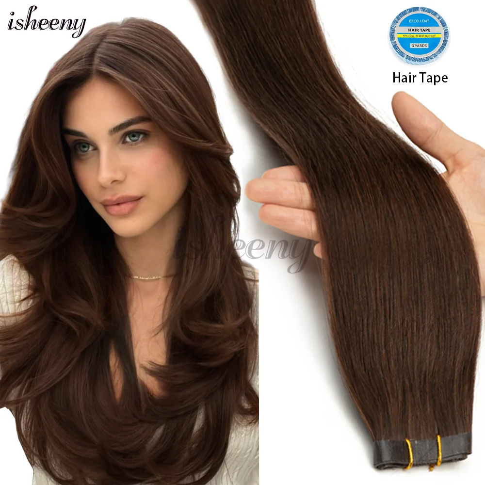 

Natural Straight Long PU Flat Weft Real Human Hair Bundles Invisible Machine Remy Hair Extensions For Women 12 16 20 inches