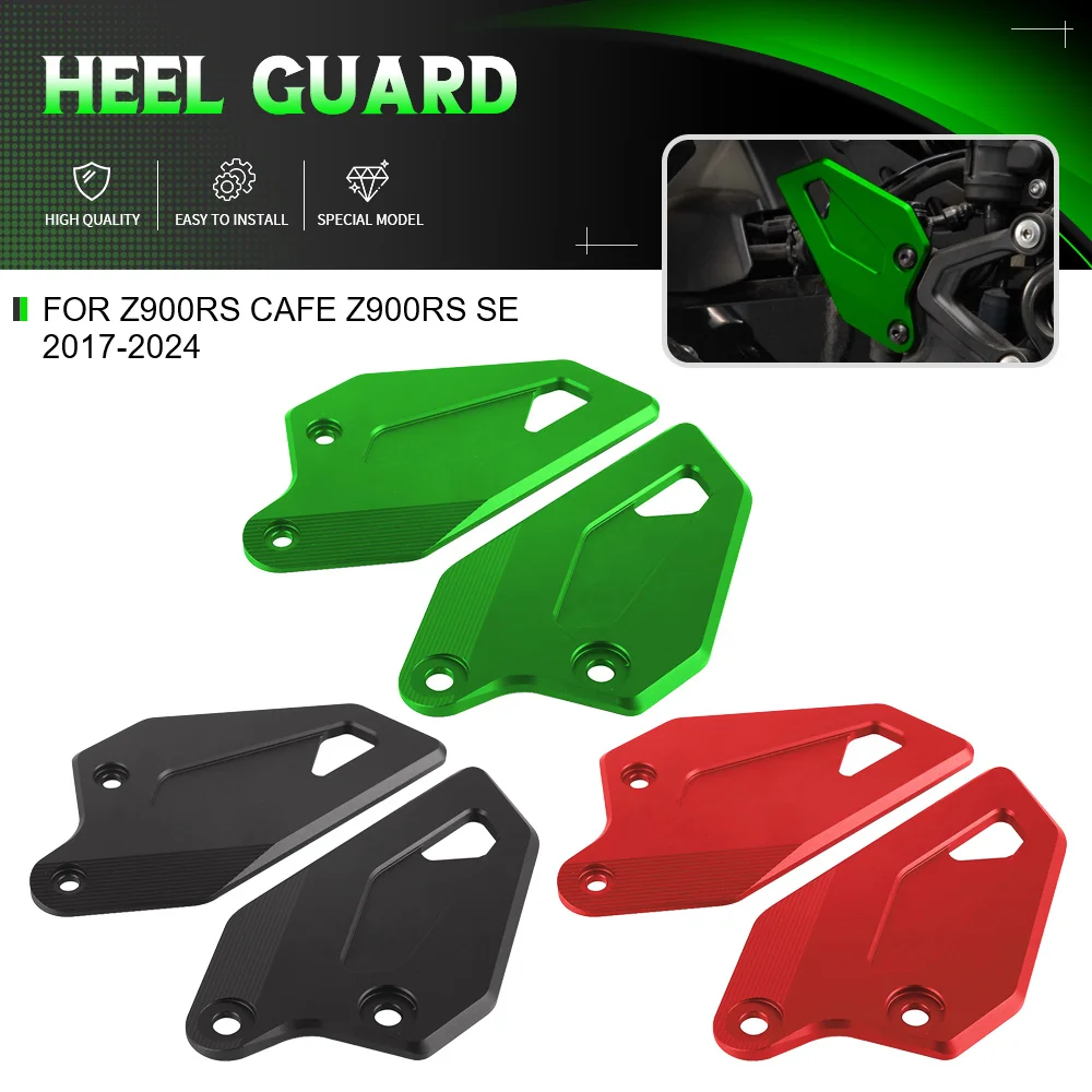 

For Kawasaki Z900RS Cafe Z900RS SE 2017-2024 CNC Heel Plates Guard Foot Peg Footrest Rear Protector Heel Protective Cover Guard