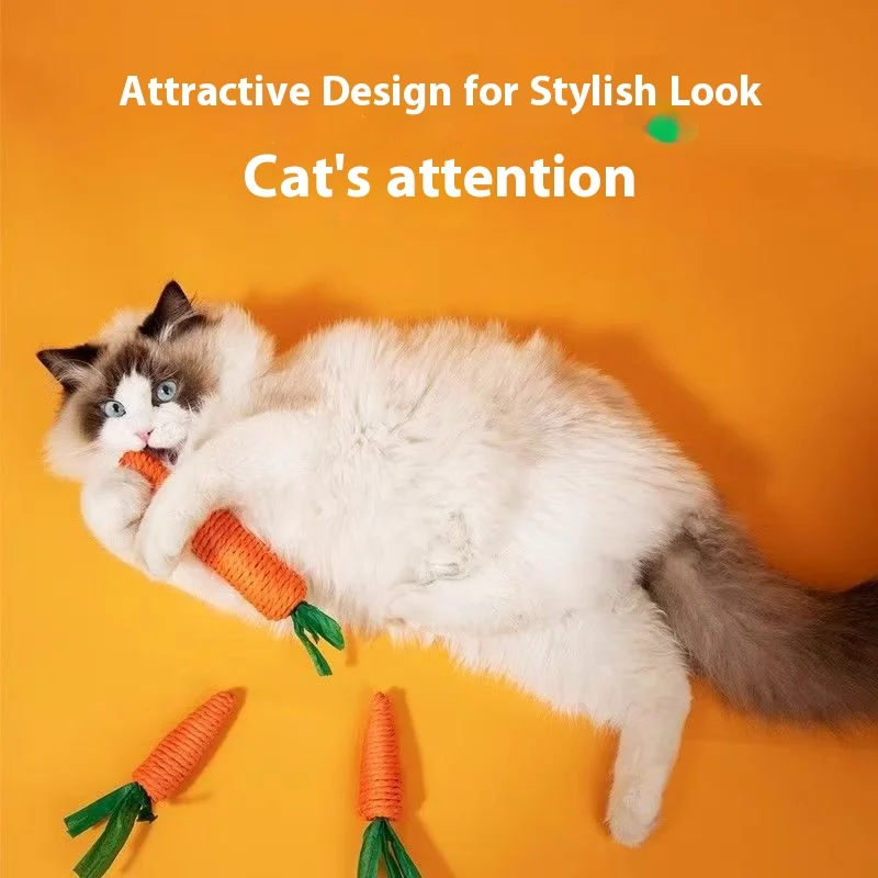 

Cat toy, paper rope, carrot-shaped toy, chewable stick, suitable for young and playful cats to grind their teeth and claws
