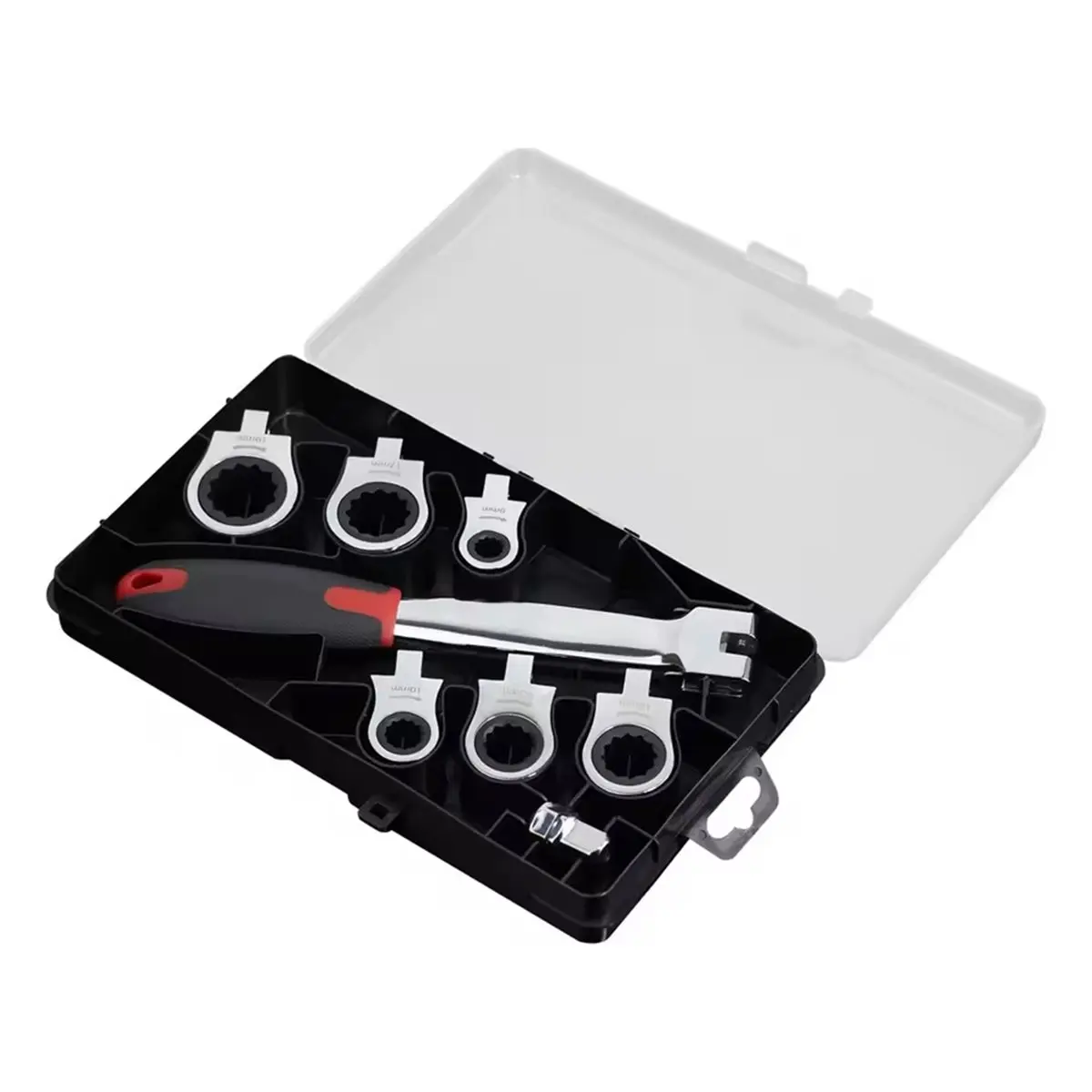 DT57 LATEST MODEL 6-in-1 Wrench Set Shaking Head Replaceable Ratchet Wrench Set Interchangeable Heads, for Car Repair