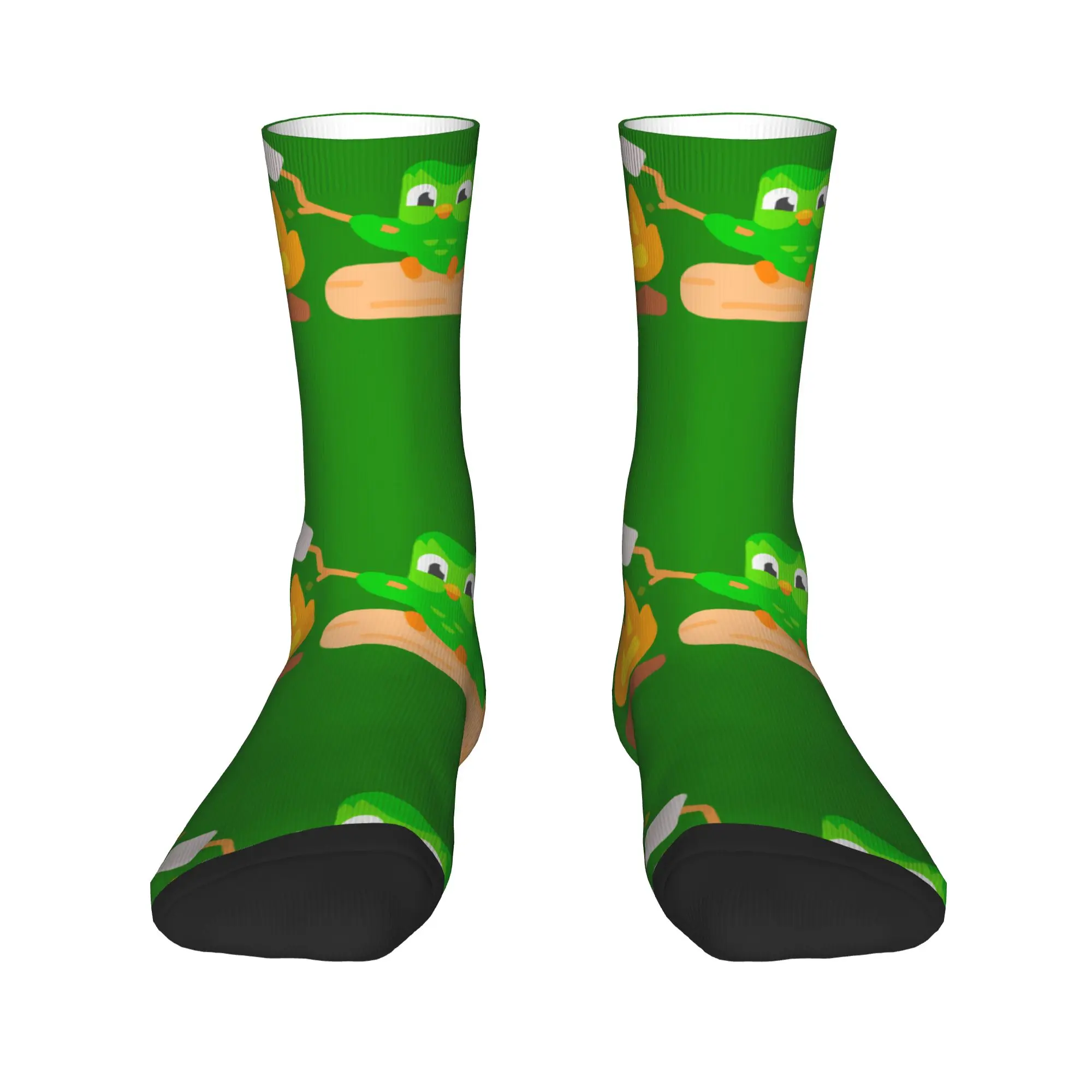 

Funny Men's Duolingos Owl Duo Dress Socks Unisex Breathbale Warm 3D Printing Crew Socks