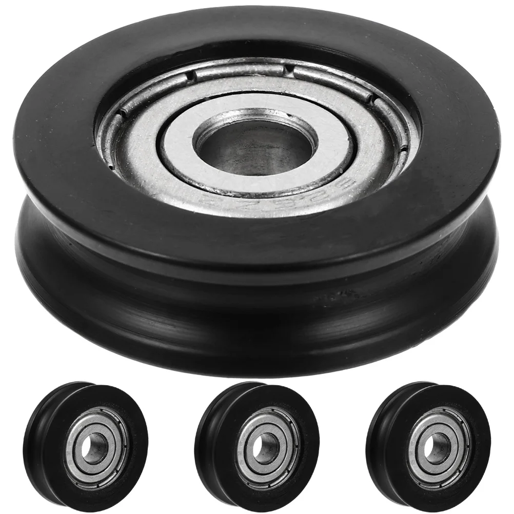 4 Pcs Sliding Doors Bearing Pulley Window Pulleys Wheel Roller Scroll Guide Black