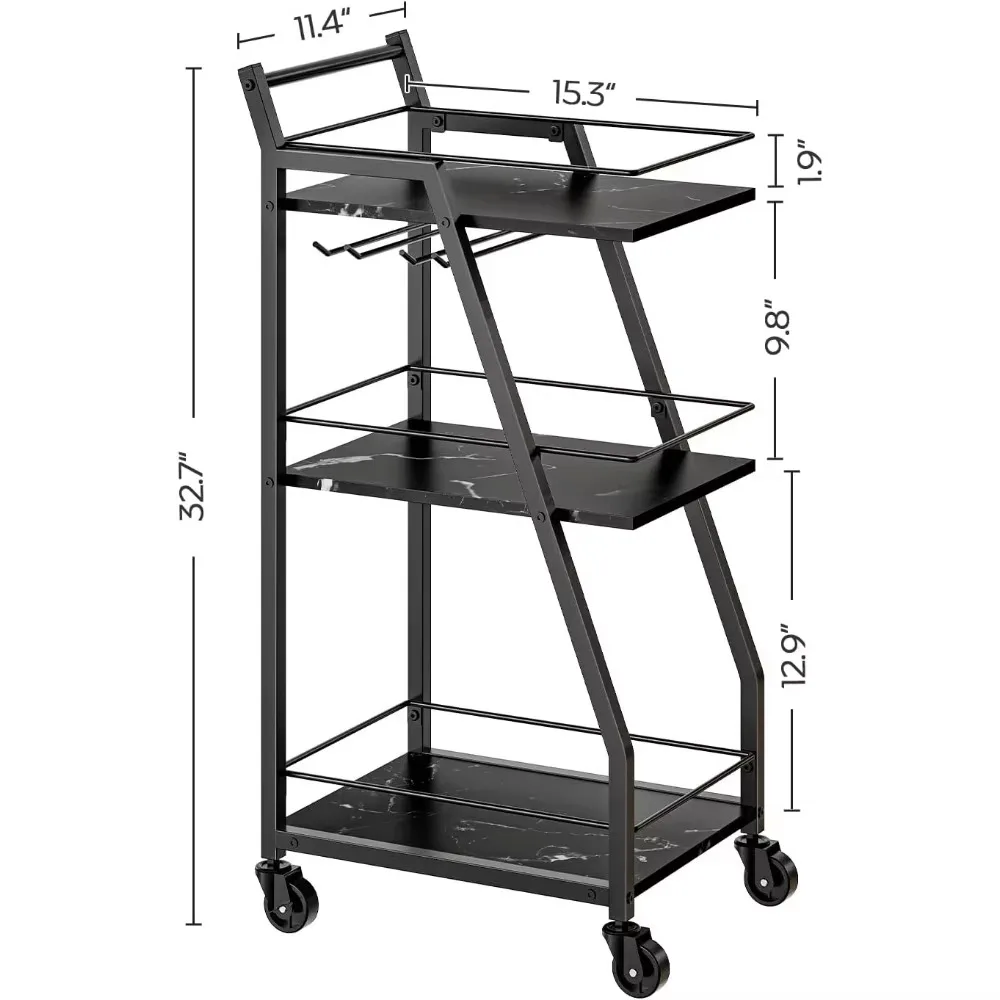 Барные тележки, тележки для домашнего бара, небольшие барные тележки на колесах, тележки для напитков, сервисные тележки для домашних бар со стеклянными полками.