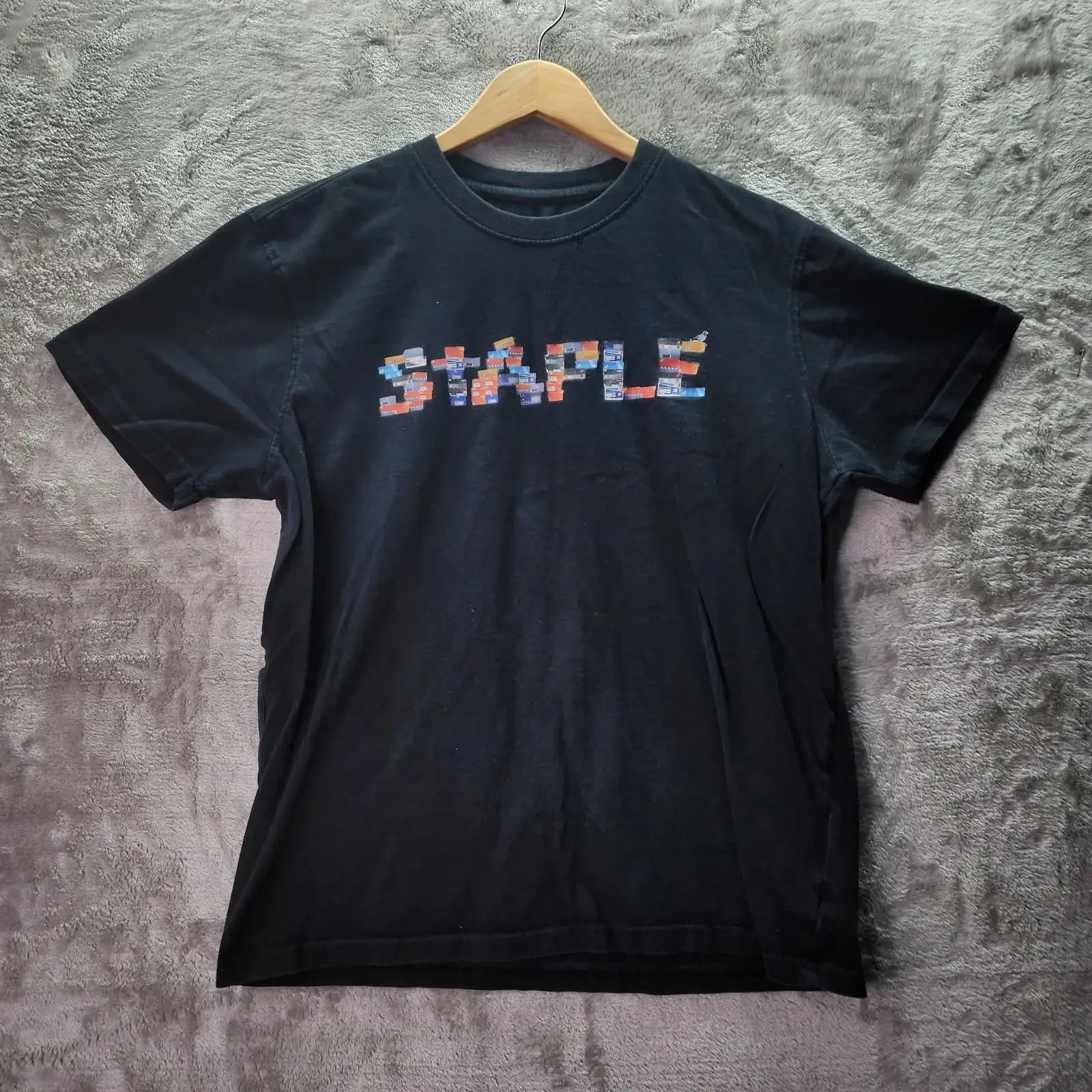 Staple Pigeon T Shirt Mens M Black Sneaker Box Streetwear Cotton vintage Washed streetwear Comfortable Versatile Breathable