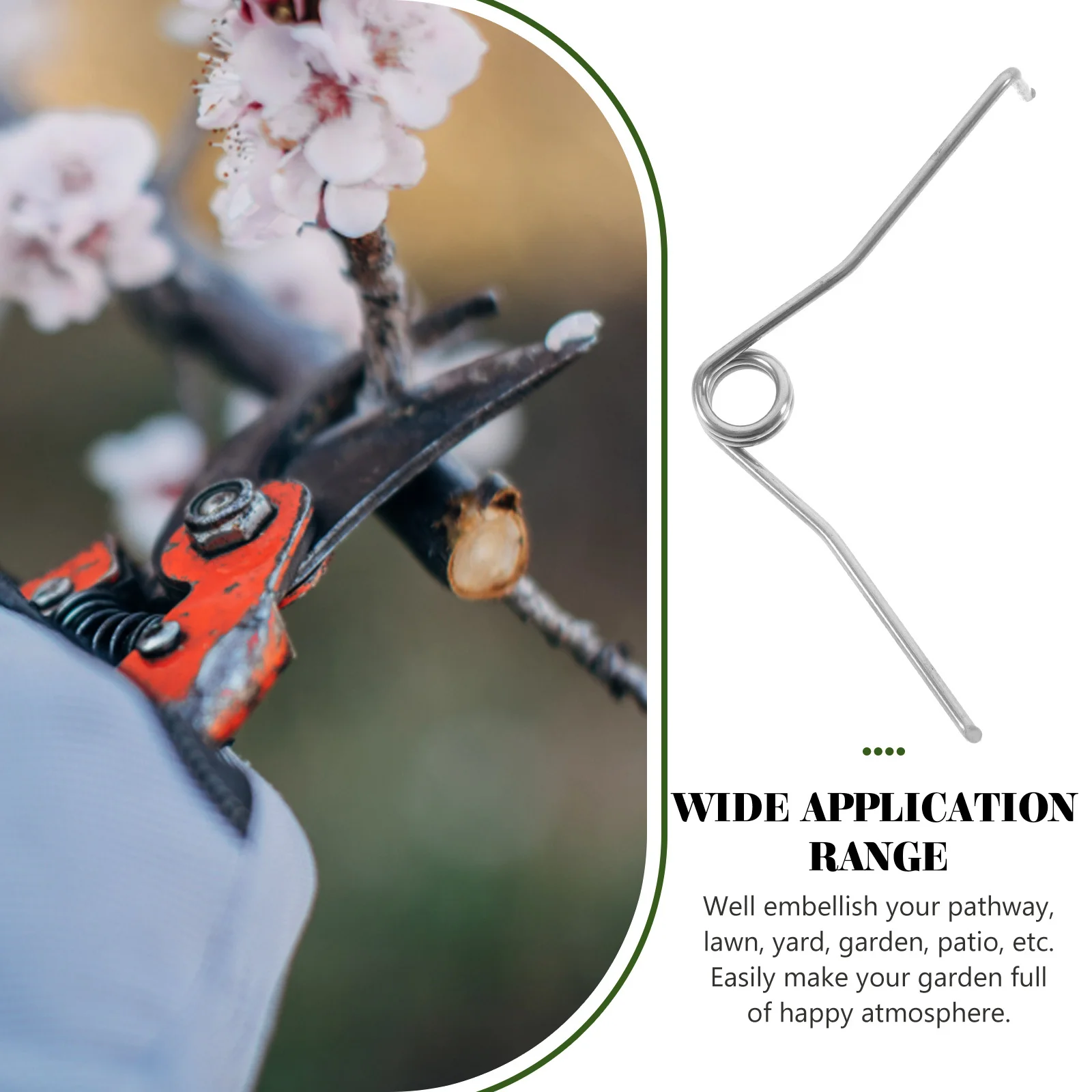 

10pcs V-Shaped Springs Stainless Steel White Color Left Right Hooks Replacement Parts for Gardening Shears Pruning Tools