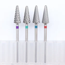 EasyNail ~ 3/32 ''stożek stal wolframowa wiertło do paznokci pilnik do paznokci dysza żelowa remover środek do czyszczenia paznokci Millings Bit M0413