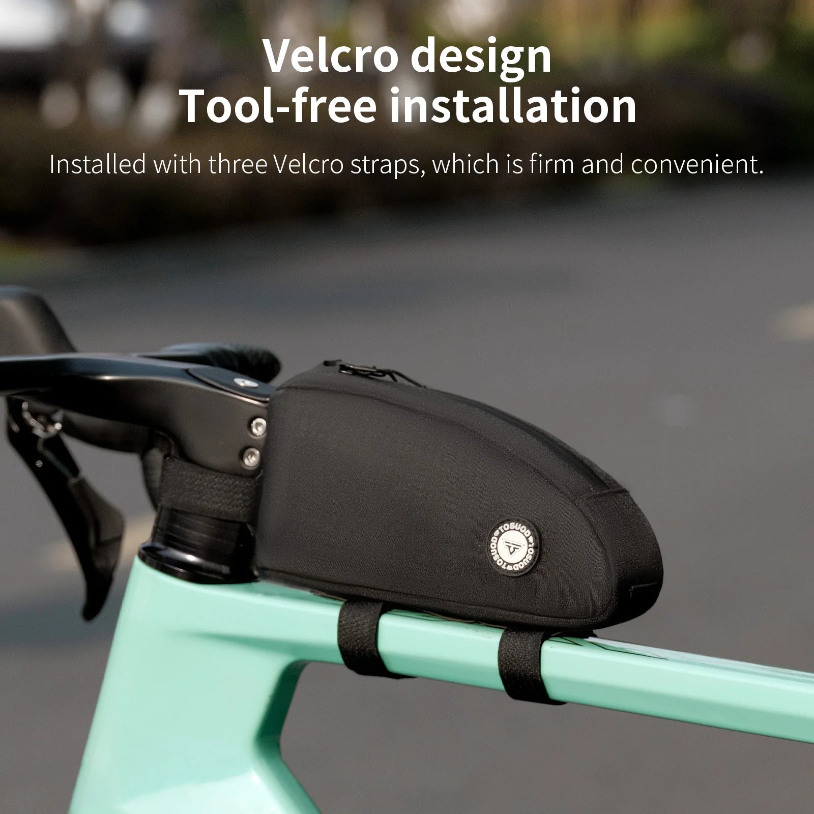 TOSUOD Bicycle Front Frame Bag Waterproof Portable Strap Installation Top Tube Bag 1L Capacity MTB Road Bike Cycling Accessories