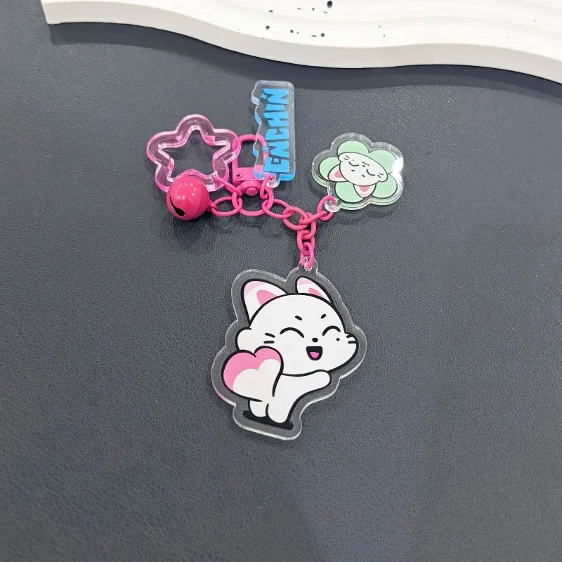 Q Version ENHYPENED Cartoon Fan Merch Acrylic Keychain Double-Side HD Print Lightweight Bag Custom Character Support Key Gift view 4