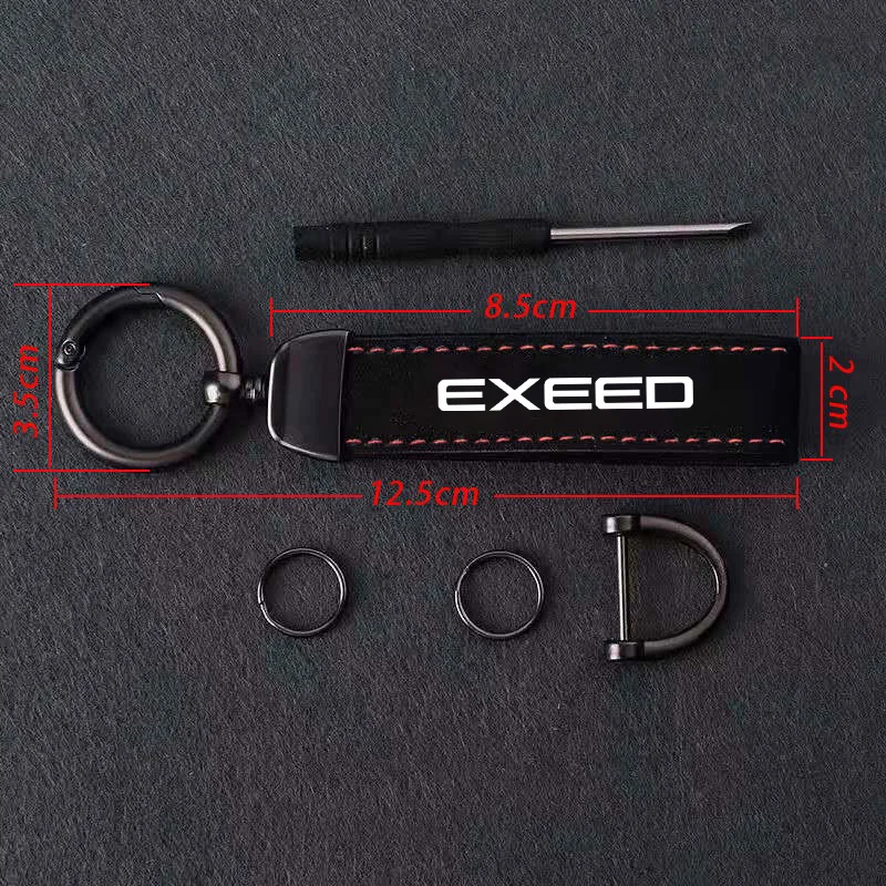 موضة الجلود/ألياف الكربون سيارة المفاتيح سبائك معدنية حلقة رئيسية لشيري Exeed TXL TX VX LX 2021 2022 -2024 المفاتيح اكسسوارات