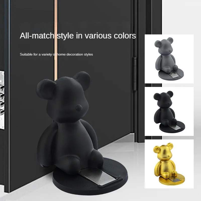 Little Bear  Floor Suction Strong Magnetic Non Punching Door Stopper Door Rear Bedroom Door Anti-collision Door Suction