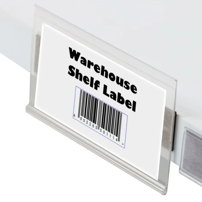 1Pack Plastic PVC Shelf Data Strips Clip Holder Merchandise Price Talker Sign Label Display Magnetic Strip on Back H4.2cm