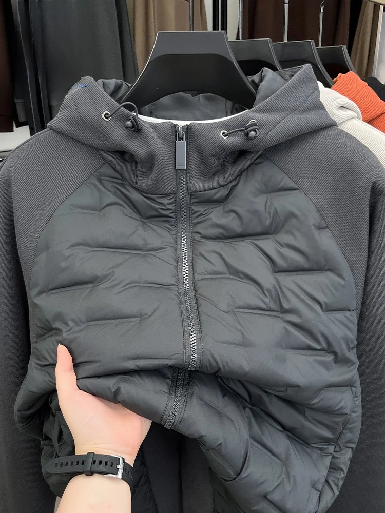 

Мужская модная и удобная куртка-пуховик с капюшоном для осени и зимы, теплая верхняя одежда из полиэфирного волокна, повседневный стиль