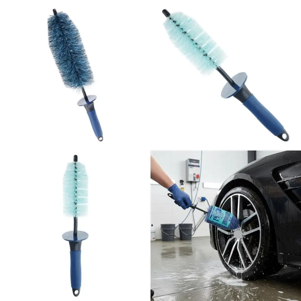 F1CF Flexible Handle Wheel Scourer For Auto Truck Vessel Scratch Complimentary Bristl