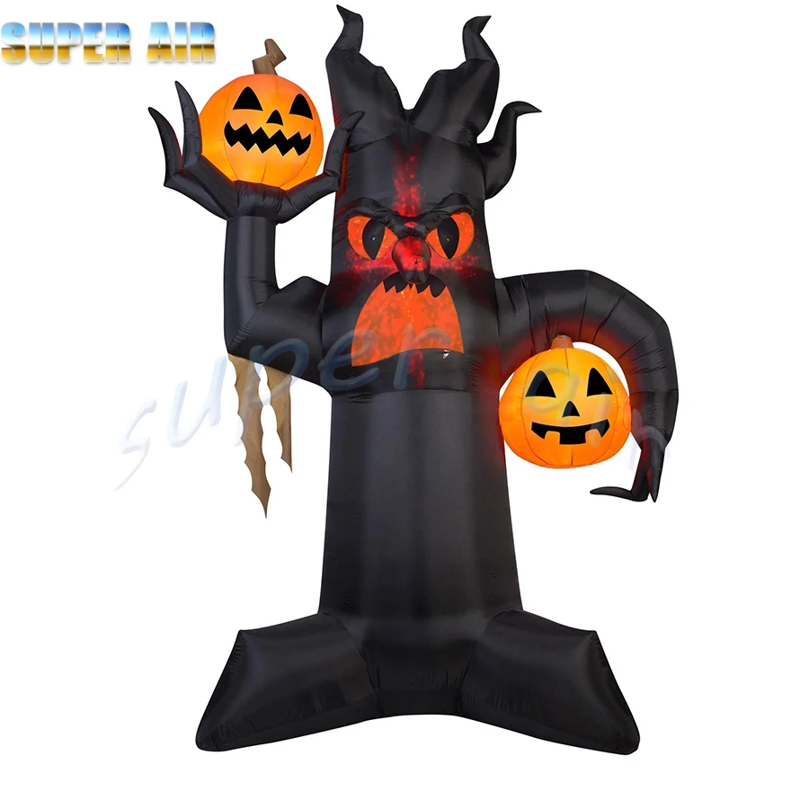 Special design Halloween decoration fearful inflatable dead tree with pumpkin and ghost