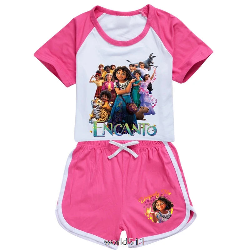 Encanto 3D desenhos animados roupas infantis, novo filme t-shirt e shorts para o bebê, terno esportivo, 2-15 anos de idade