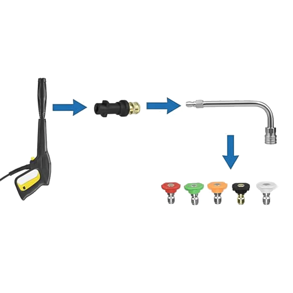 Karcher-Designed Pressure Washer Extension Wand with 14 Inch Quick Connect Fitting Tri-Angle 30 90 120 Degree Stainless Rod