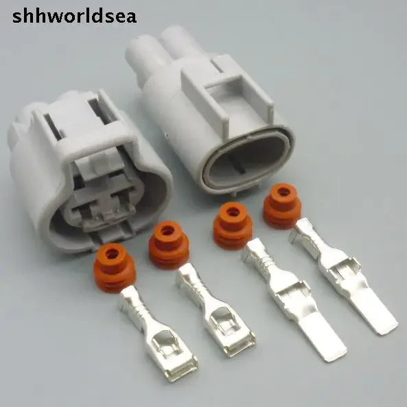 worldgolden 5/30/100sets kit 2pin 4.8mm auto waterproof connector male female 176146-6  176143-6 for focus for mazda