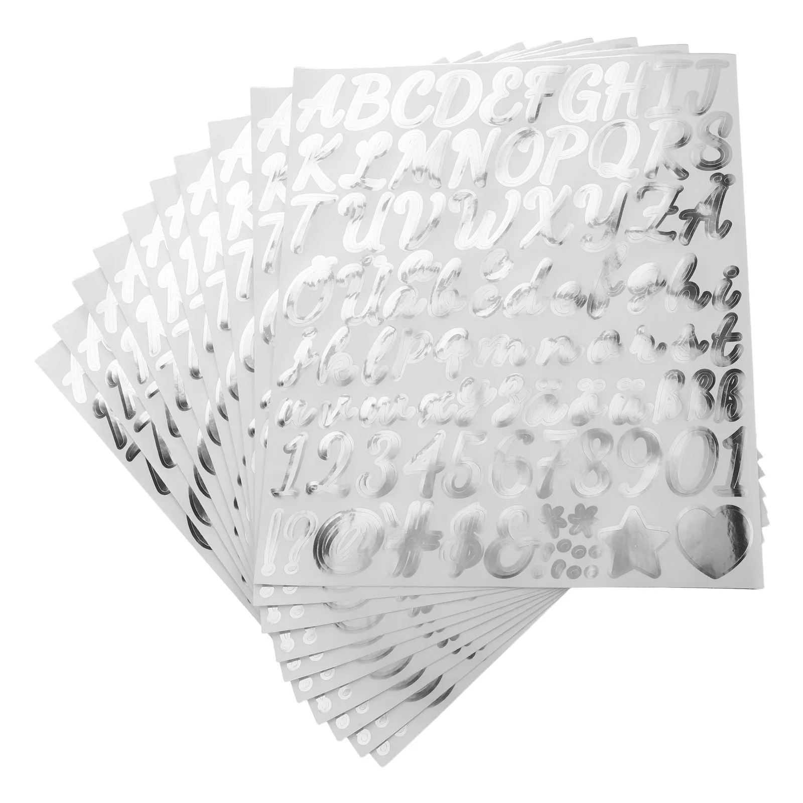 10Sheets Sparkle Letter Stickers Self Adhesive Alphabet Decals German Letters for Bulletin Board Mailbox Scrapbook Decoration