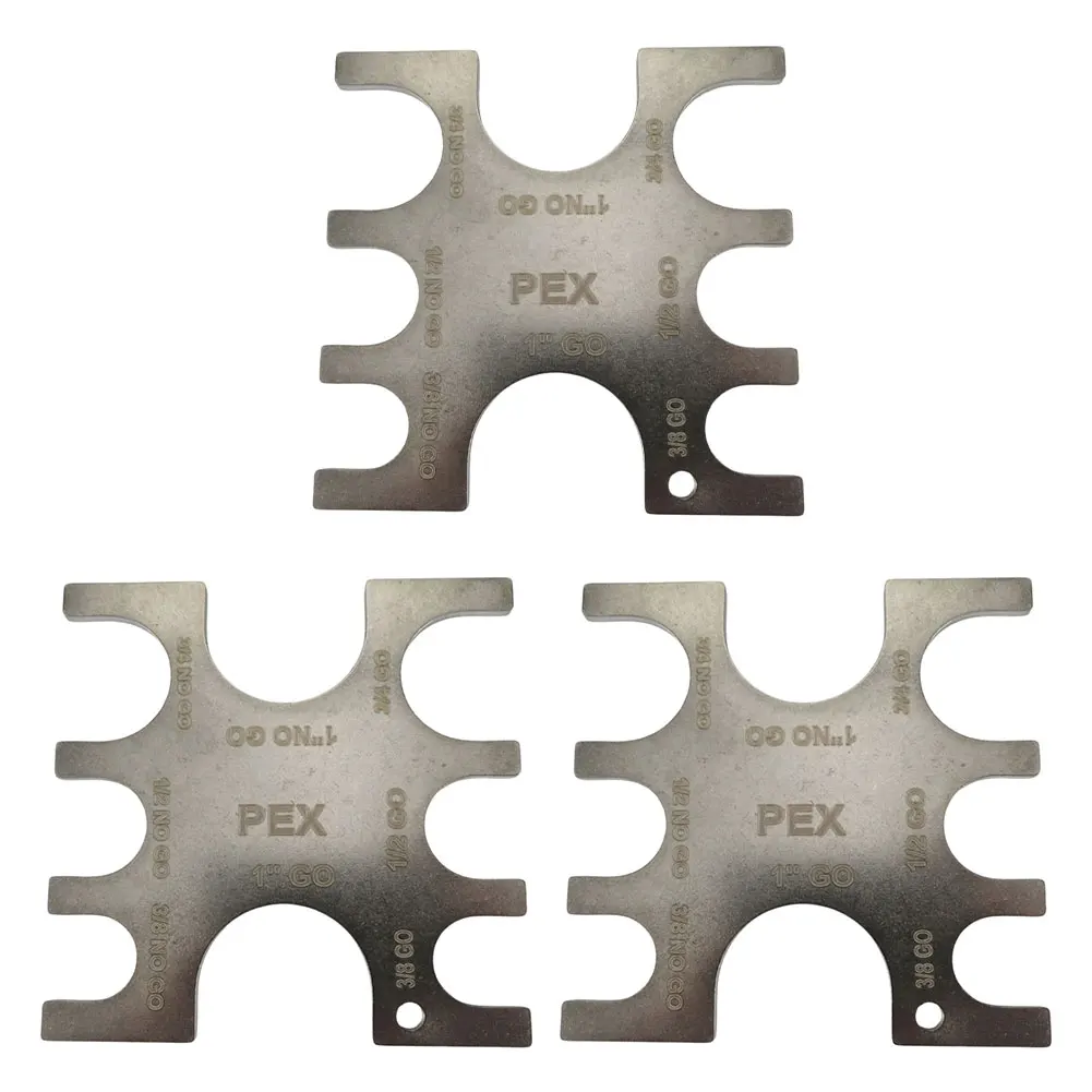 3Pcs 3/8 Inch PEX Crimp Tool Go / No-Go Gauge Plumbing Fittings 23080 Pipeline Connector Crimping Tool